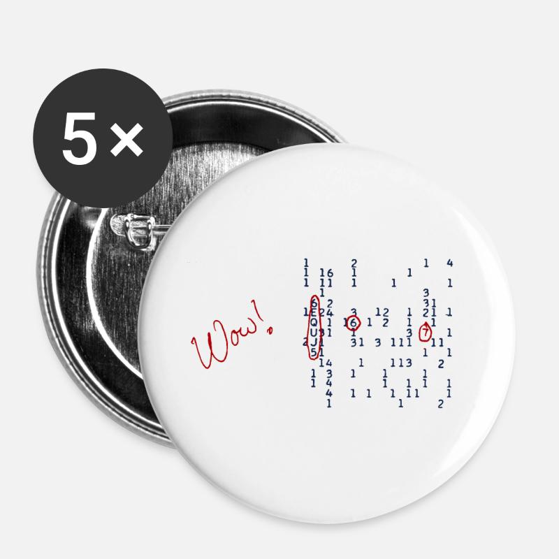 Wow Signal - Buttons groß 56 mm (5er Pack) - Weiß