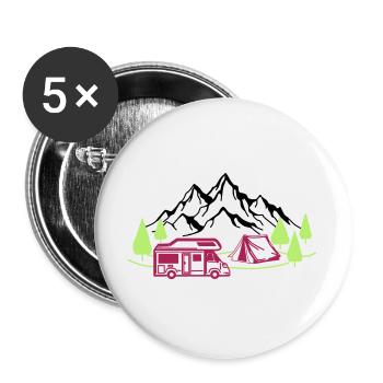 Holidays in the mountains - Buttons large 2.2''/56 mm (5-pack) - white - Front