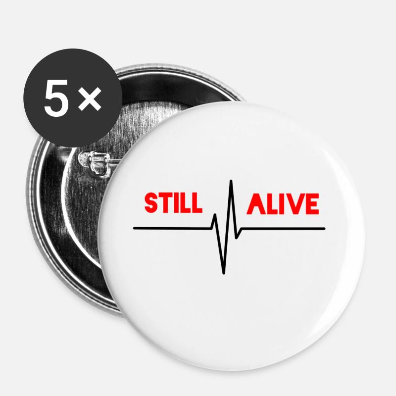 Still Alive - Buttons large 2.2''/56 mm (5-pack) - white