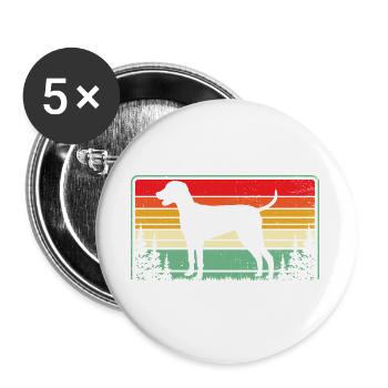 Weimaraner Hundehemd Retro Weimaraner Hundekunst T Sh - Buttons groß 56 mm (5er Pack) - Weiß - Vorne