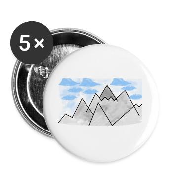 drawn mountains (Alps) - Buttons large 2.2''/56 mm (5-pack) - white - Front