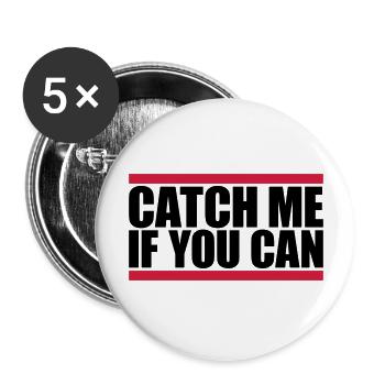 Rote Balken Catch - Buttons groß 56 mm (5er Pack) - Weiß - Vorne