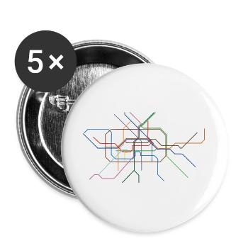 Abstract Minutine Section Line Art - Buttons large 2.2''/56 mm (5-pack) - white - Front