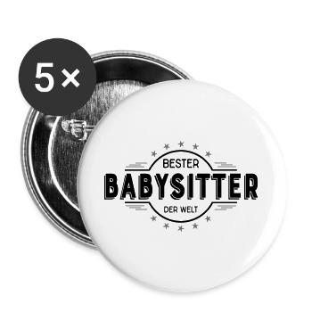 babysitter - Buttons groß 56 mm (5er Pack) - Weiß - Vorne