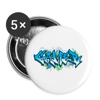 Gamer - Buttons large 2.2''/56 mm (5-pack) - white - Front