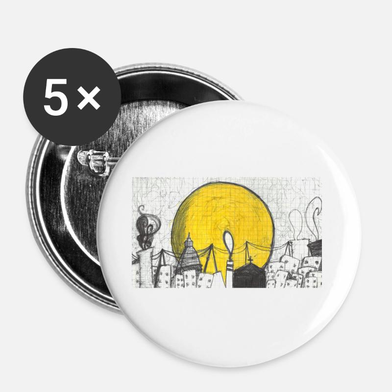 Magical Turin - Buttons large 2.2''/56 mm (5-pack) - white