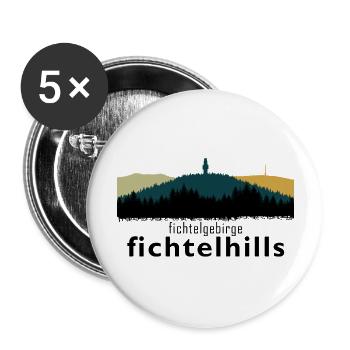 Fichtelgebirge Kösseine Schneeberg Ochsenkopf - Lot de 5 grands badges (56 mm) - blanc - Devant