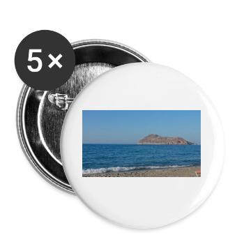 Griechische Landschaft - Buttons groß 56 mm (5er Pack) - Weiß - Vorne