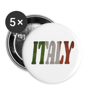 Italy - Lot de 5 grands badges (56 mm) - blanc - Devant
