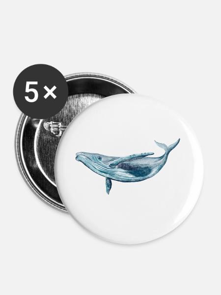 Save the ocean, stop whaling! - Buttons groß 56 mm (5er Pack) - Weiß