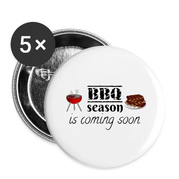 Barbecue season is coming soon. - Buttons large 2.2''/56 mm (5-pack) - white - Front