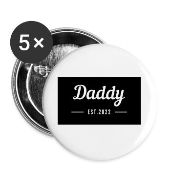 Papa seit 2022 - Buttons groß 56 mm (5er Pack) - Weiß - Vorne