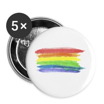LGBT Flag Rainbow Flag Pride Gay Gay - Buttons large 2.2''/56 mm (5-pack) - white - Front