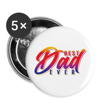 Best Dad Ever - Buttons large 2.2''/56 mm (5-pack) - white - Front