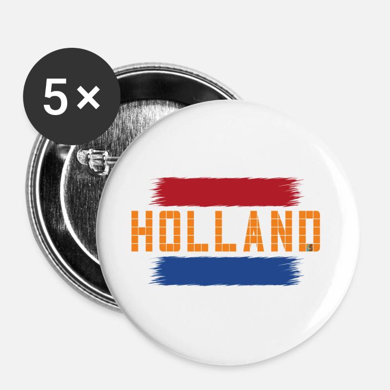 Holland - Buttons large 2.2''/56 mm (5-pack) - white