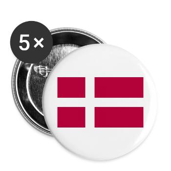 Denmark Flag Danish Flag Danmark Denmark - Buttons large 2.2''/56 mm (5-pack) - white - Front