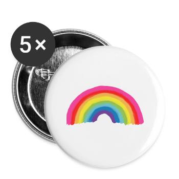 Rainbow 8 colors for acceptance and tolerance - Buttons large 2.2''/56 mm (5-pack) - white - Front