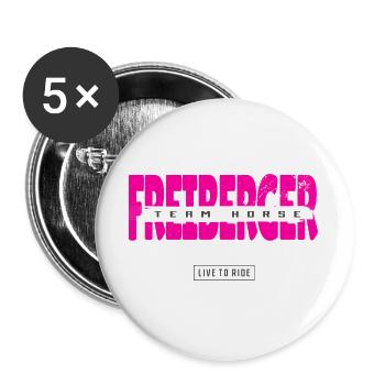 Freiberger Pferde Design - Buttons groß 56 mm (5er Pack) - Weiß - Vorne
