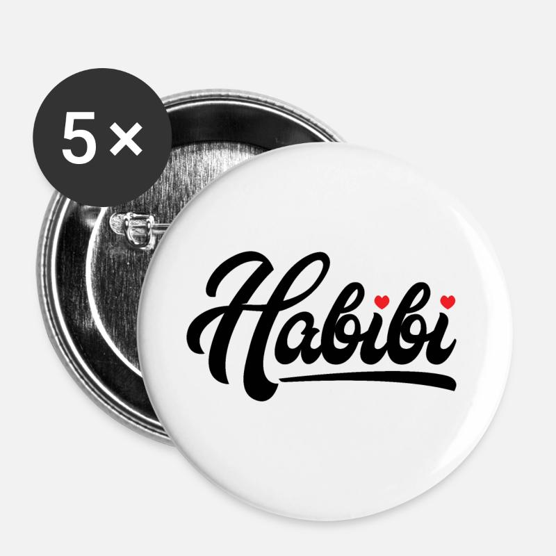 Habibi forever - Buttons large 2.2''/56 mm (5-pack) - white