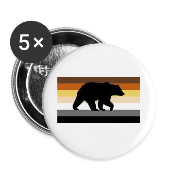Gay Bear Flag with Bear men Gay bear Pride Shirt - Buttons large 2.2''/56 mm (5-pack) - white - Front