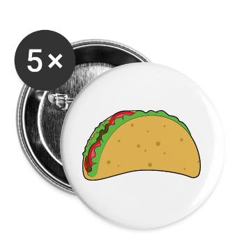 Taco - Buttons groß 56 mm (5er Pack) - Weiß - Vorne