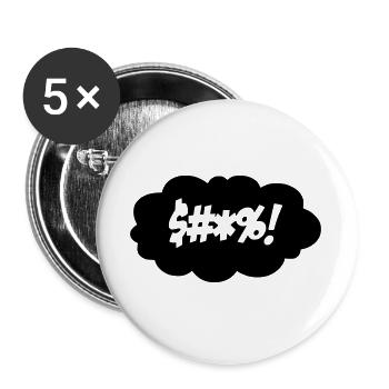 Ein Fluch in einer denkenden Wolke $#*%! * - Buttons groß 56 mm (5er Pack) - Weiß - Vorne