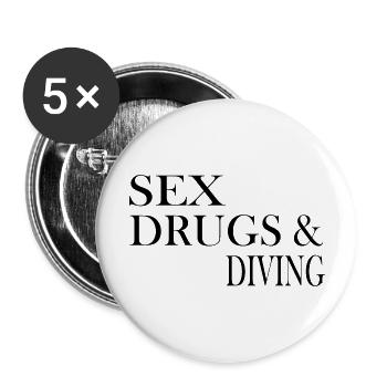 Diving Dive Dive - Buttons large 2.2''/56 mm (5-pack) - white - Front