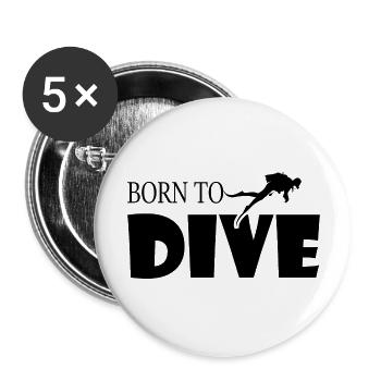 Diving Dive Dive - Buttons large 2.2''/56 mm (5-pack) - white - Front