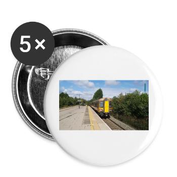 Railway Train Approach 001 - Buttons large 2.2''/56 mm (5-pack) - white - Front