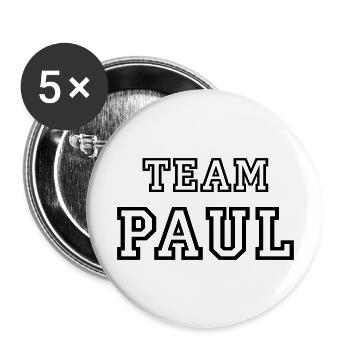 TEAM PAUL Dog Name Male Team Jersey - Buttons large 2.2''/56 mm (5-pack) - white - Front