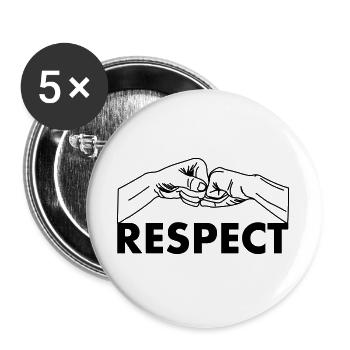 Deux poings pour le respect - Lot de 5 grands badges (56 mm) - blanc - Devant