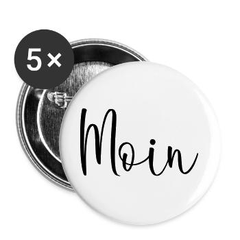 Moin sagen - Buttons groß 56 mm (5er Pack) - Weiß - Vorne