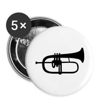 flugelhorn. - Buttons groß 56 mm (5er Pack) - Weiß - Vorne