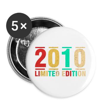 Cadeau anniversaire 2010 Édition Limitée 2010 - Lot de 5 grands badges (56 mm) - blanc - Devant