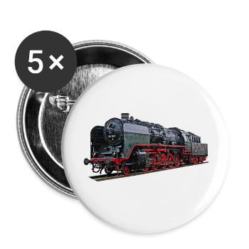 Dampflok BR 50 3501 - Buttons groß 56 mm (5er Pack) - Weiß - Vorne