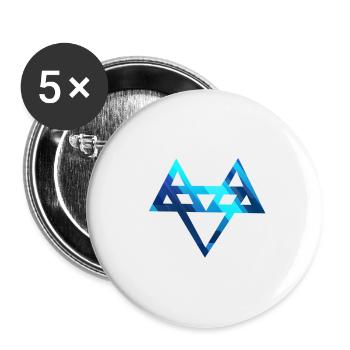 Neffex 3D Blue Logo 1 - Buttons groß 56 mm (5er Pack) - Weiß - Vorne