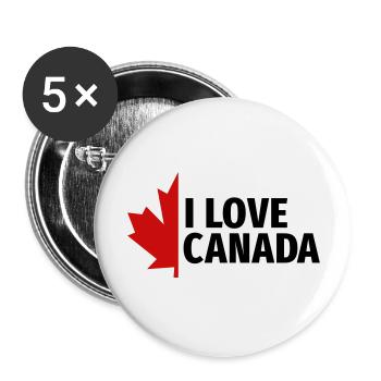 I love Canada Maple Leaf Canada Vancouver Ottawa - Buttons large 2.2''/56 mm (5-pack) - white - Front