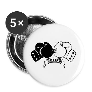 Boxhandschuhe - Buttons groß 56 mm (5er Pack) - Weiß - Vorne