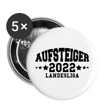 Aufsteiger 2022 Landesliga Aufstieg Fußball - Buttons groß 56 mm (5er Pack) - Weiß - Vorne
