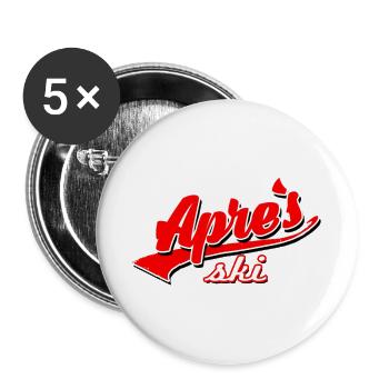 apres ski snowboard slope switzerland snow lift game - Buttons large 2.2''/56 mm (5-pack) - white - Front