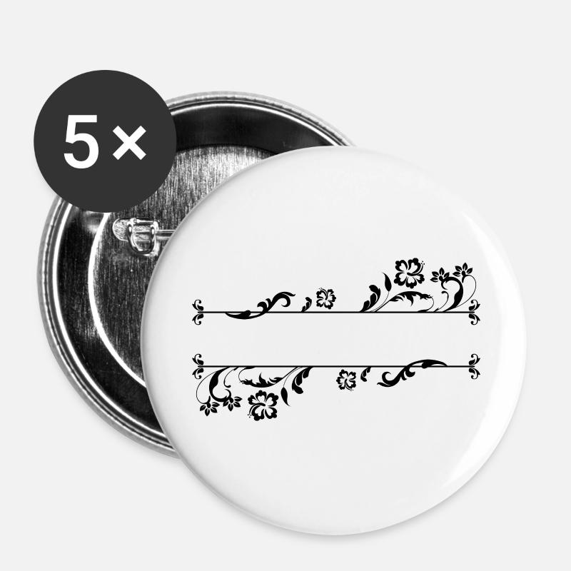 Names or numbers - Buttons large 2.2''/56 mm (5-pack) - white