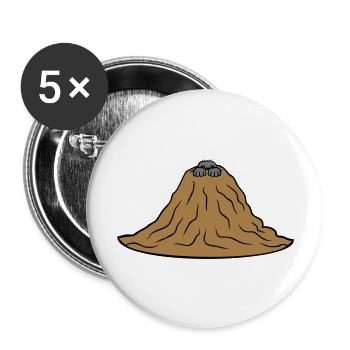 Mole Hill Mountain - Buttons large 2.2''/56 mm (5-pack) - white - Front