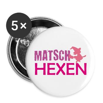 Muddy run shirt mud Matsch Hexe Lauf Team obstacle - Buttons groß 56 mm (5er Pack) - Weiß - Vorne
