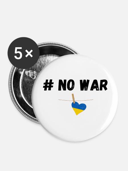 Ukraine - Buttons groß 56 mm (5er Pack) - Weiß