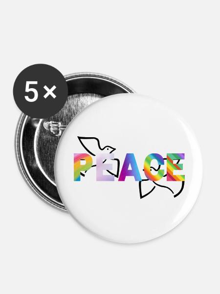 Friede - kein Krieg ! - Buttons groß 56 mm (5er Pack) - Weiß