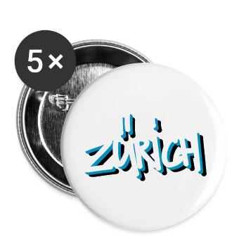 Zürich 1 - Buttons groß 56 mm (5er Pack) - Weiß - Vorne