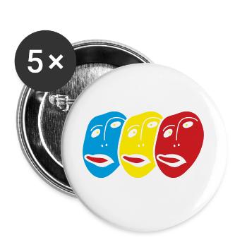 Ecce Homo faces sticking out their tongue Sarcastic mockery - Buttons large 2.2''/56 mm (5-pack) - white - Front