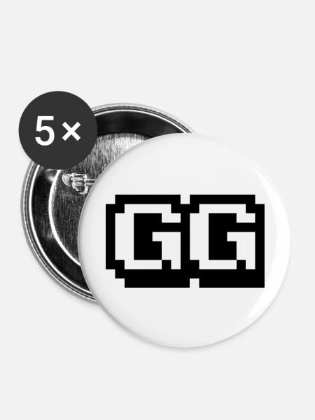 Nerd Good Game - Buttons groß 56 mm (5er Pack) - Weiß