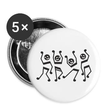 Dance - Buttons groß 56 mm (5er Pack) - Weiß - Vorne