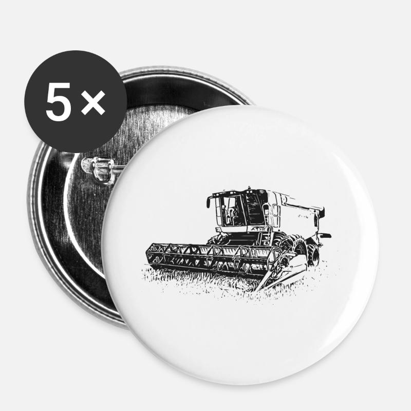 Combine Harvester Lexion 550 - Buttons large 2.2''/56 mm (5-pack) - white